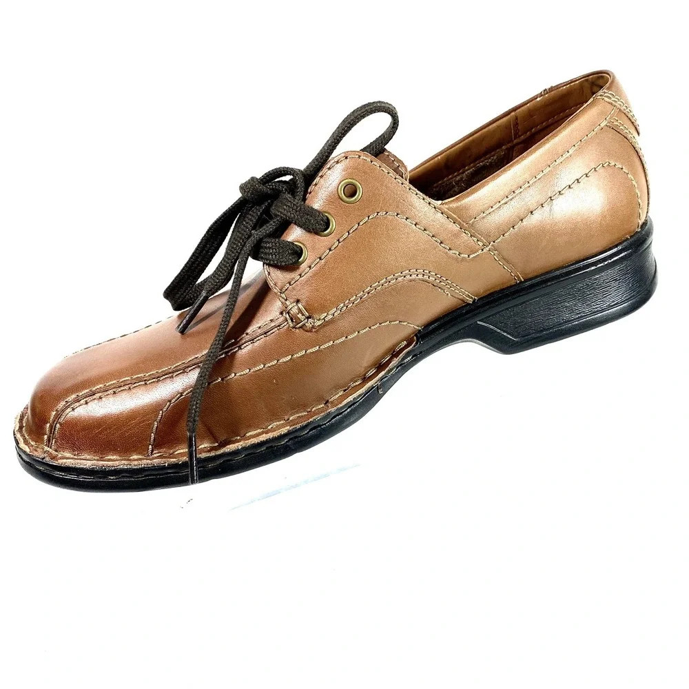 Clarks Shoes Men's 7.5 M Brown Leather Oxford Shoes Lace Up New